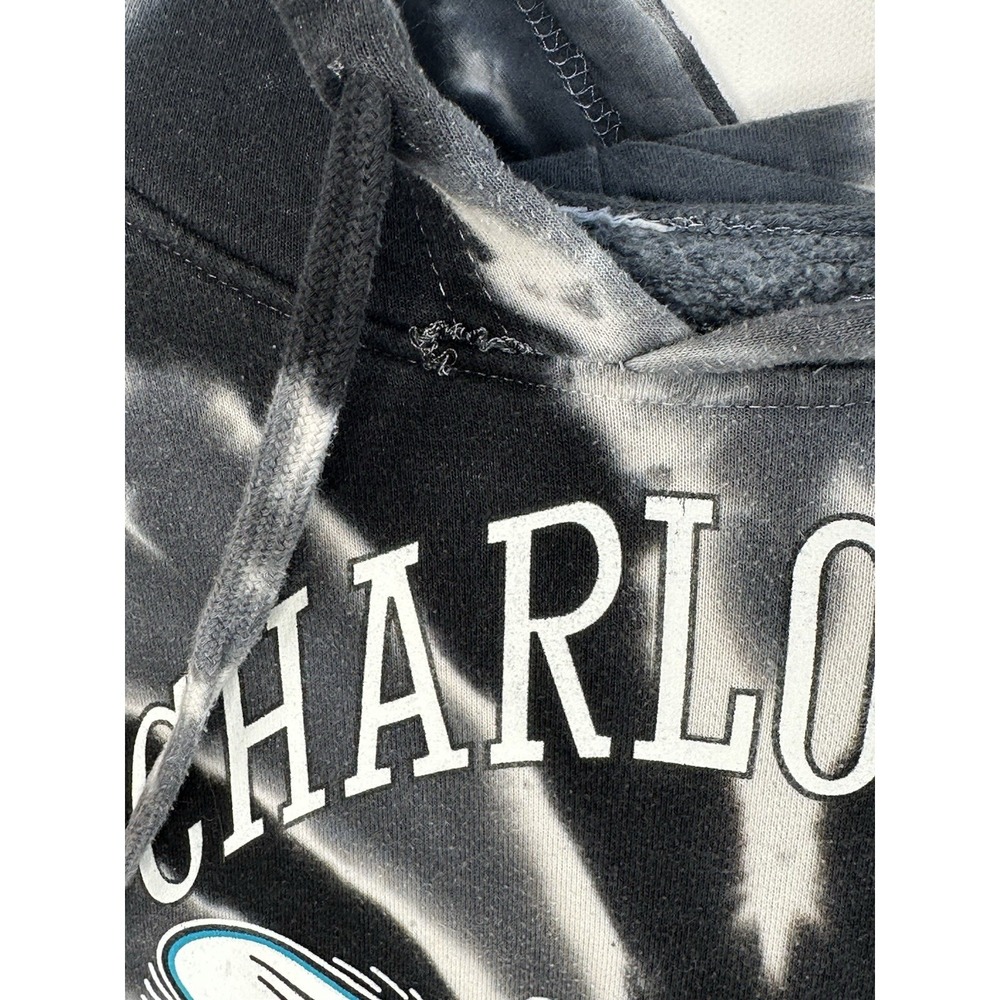 Charlotte Hornets Tie-Dye Hoodie Sweatshirt Adult Size Medium Hugo Black‎ White - Picture 5 of 11
